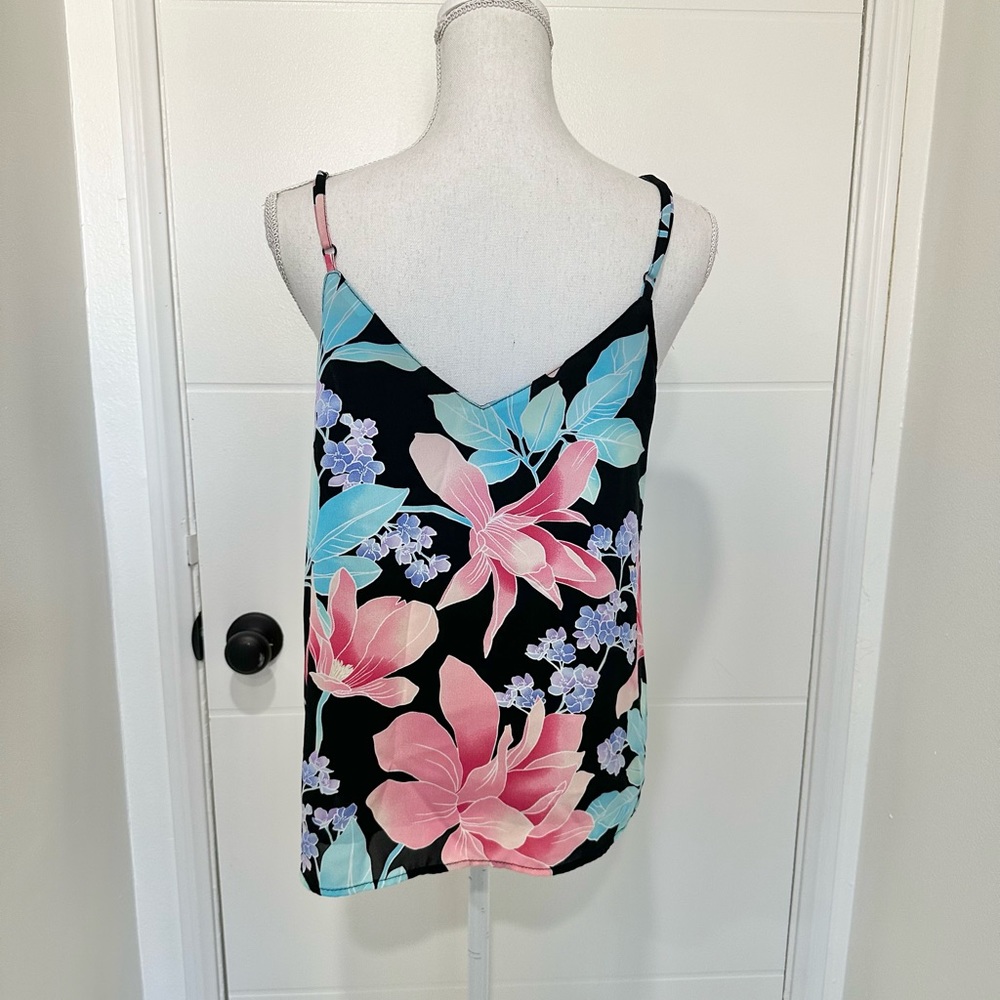 Floral print spaghetti strap tank top - Picture 3 of 4